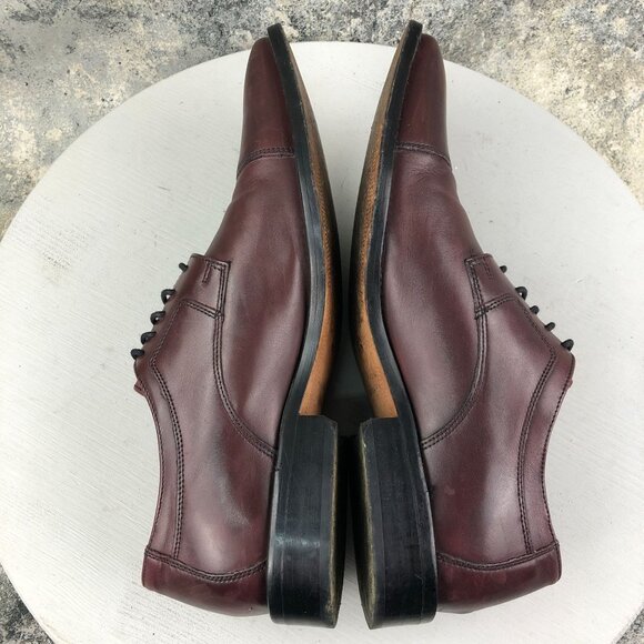J. Murphy Men's Size 11M Novick Burgundy Red Leather Cap Toe Oxfords Dress Shoes - Picture 8 of 13
